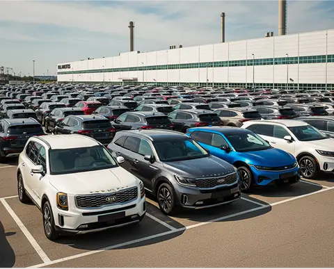 Many vehicles in a lot